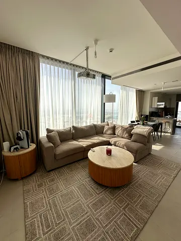 Large brown geometric Sofa couch 4 pcs.