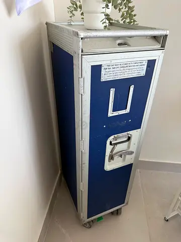 Airline Service Trolley Style Cabinet - Narrow Blue Aluminium Frame