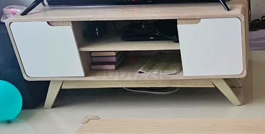 Light Wood TV Stand / Entertainment Unit with Storage - Good Condition