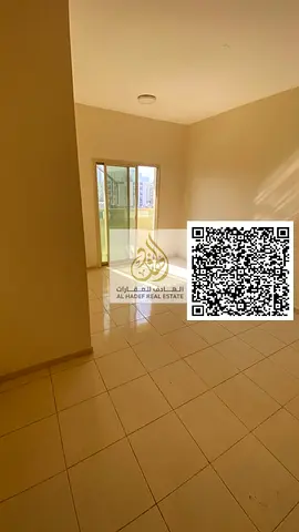 Two-bedroom apartment with a living room for rent in Al Rashidiya 2, Ajman, with two bathrooms and a balcony, next to Falcon Towers. Payment in 4 or 6