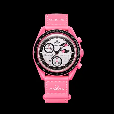 Omega x Swatch Pink MoonSwatch Master Copy  Bioceramic Chronograph