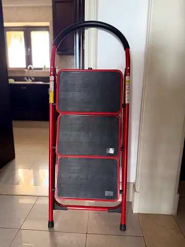 CLEARANCE - Red 3-Step Folding Step Ladder