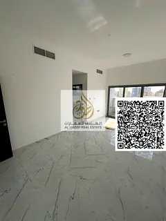 For rent in Al Jurf 3, Ajman, one bedroom and living room, first occupant, 2 bathrooms, balcony, mas