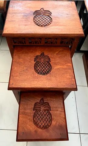 3x nest of tables - side table- end tables-real wood