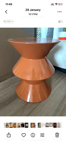 Vintage Stackable Hourglass Side Table / Accent Stool - Terracotta
