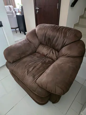 (For free) Used dark brown  fabric sofa (single-seater) in good condition