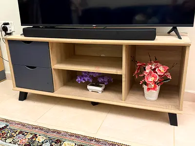 Wooden TV Stand / Entertainment Unit with Drawers - Light Oak