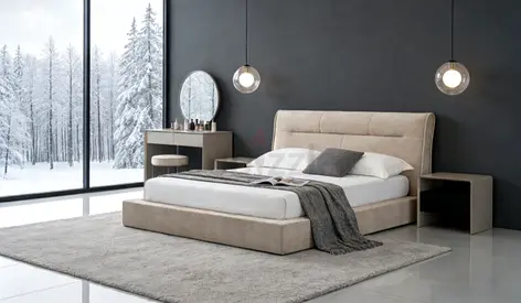 Sliding back headboard soft fabric super king thick bed