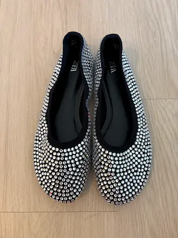 Zara rhinestone flats never worn size 39