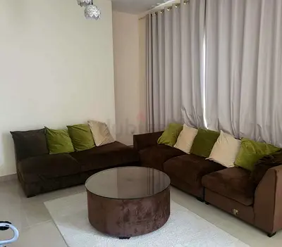 Comfortable L-Shaped Brown Sofa Set with Cushions