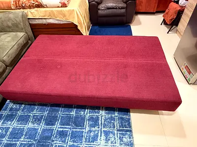 Sofa come bed Maroon Foldable / Guest Bed - Good Condition