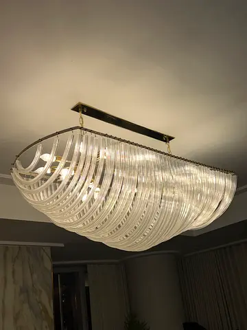 Modern Oval Crystal Glass Chandelier - Large Ceiling Light