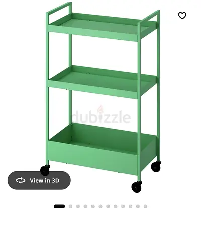 Light Green  Black 3-Tier Rolling Storage Trolley - Compact Utility Cart