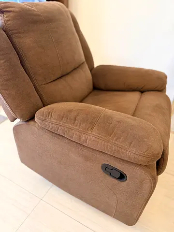 Comfortable Brown Fabric Swivel Recliner Armchair - Good Condition- Original Price 749