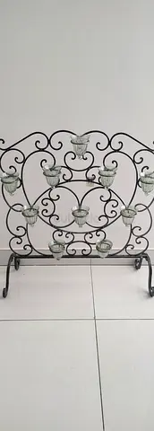 Metal accent for candles and wall accent 2 in 1