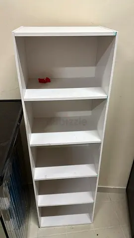 White 6-Shelf Narrow Bookcase - Good for Small Spaces
