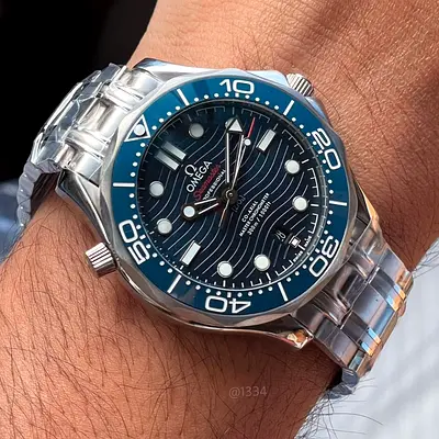 Omega Seamaster Diver 300M Stainless Steel Mens Master Copy Watch - Black Dial
