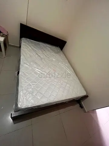Wooden Single Bed Frame with Mattress - Good Condition