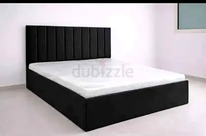 Black Upholstered Double Bed with Headboard - Good Condition