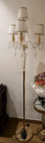 Elegant Crystal Floor Lamp with Five Shades
