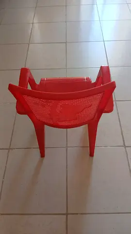 Red Plastic Chair - Lightweight Outdoor/Indoor