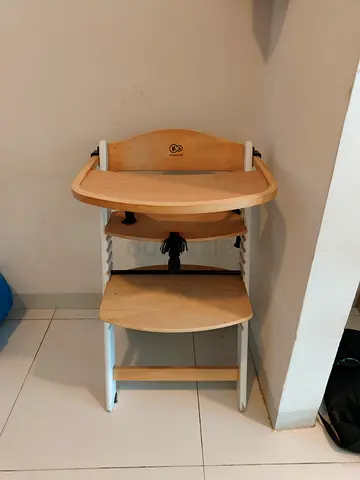 Kinderkraft Enock Adjustable Wooden High Chair - Natural White
