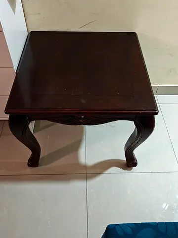 Solid Wood Square Side Table / End Table - Dark Finish 3 pieces set one Big and 2 small strong wood