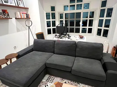 Comfortable Dark Grey L-Shape Sofa