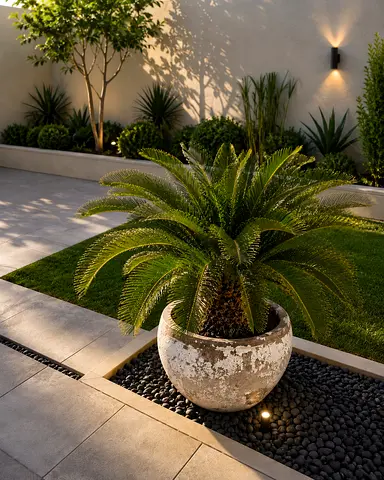 Large Outdoor Potted Palm (Sago Palm) — Decorative Garden Plant