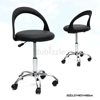 Adjustable Swivel Office Chair with Backrest - Black