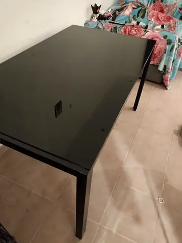 Dinning table tempered glass black colour
