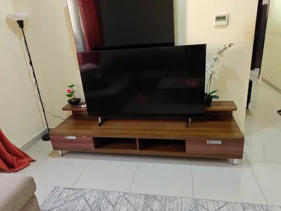 Wooden TV Entertainment Unit with Storage - Good Condition