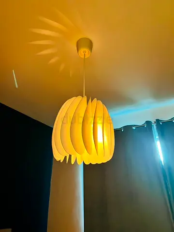 Sculptural White Layered Ceiling Lamp