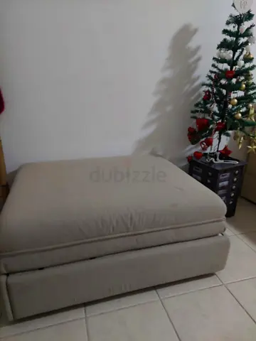 Large Beige Ottoman/Footstool - Good Condition