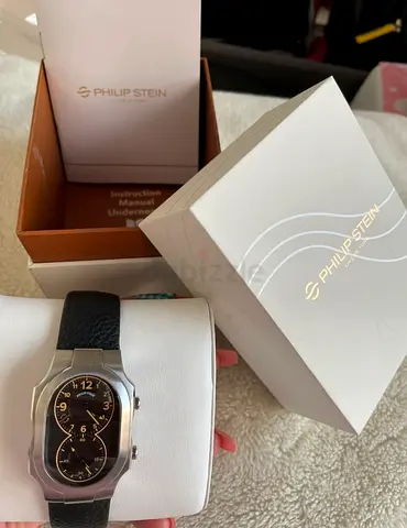 Philip Stein Dual Time Stainless Steel Watch with Box