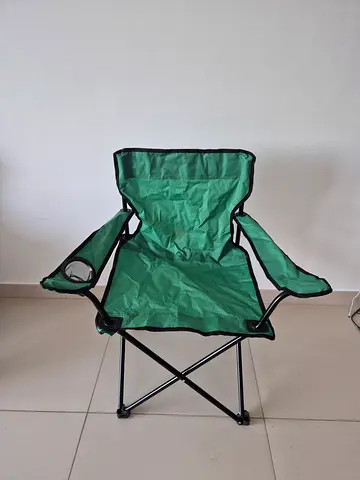 Green Foldable Camping Chair with Cup Holder - Lightly Used