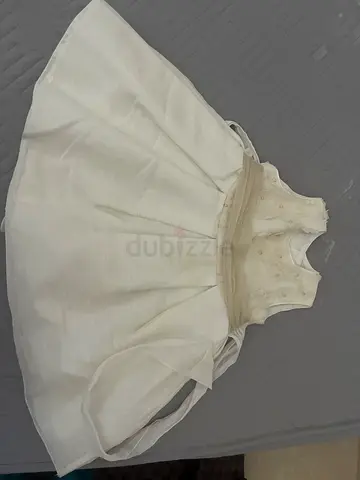 White Baby Girl Dress with Embroidered Bodice — Like New for 18-24m