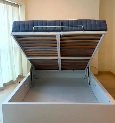 Ikea Hydraulic King size bed with mattress available in perfect condition