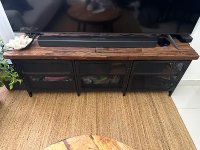 Industrial Wood and Metal Media Unit
