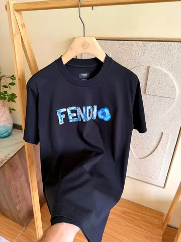 Black cotton fendi crewneck t-shirt