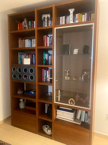 BoConcept - Large Wooden Bookcase with Glass Display Cabinet