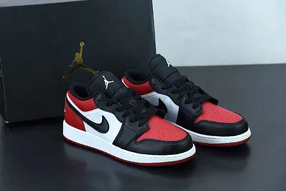 Air Jordan 1 Low Bred Toe shoes unisex
