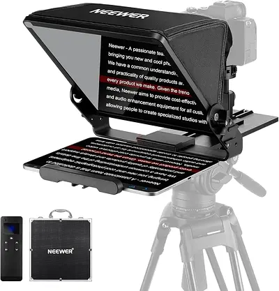 NEEWER Teleprompter with Arca Type Camera Mount, Cold Shoes, RT113 Remote