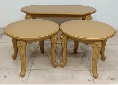 Gold Nested Coffee and Side Table Set