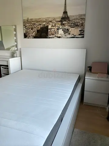 IKEA Malm Double size bed frame with mattress- Good Condition