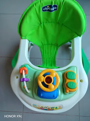 Green Chicago baby walker with activity tray - good condition