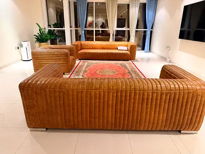 Pure Leather 3 and 4 -seater Sofa and 1 Armchair - Best Condition