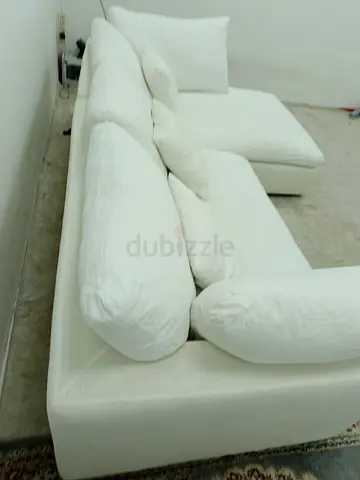 Linen cloud feather 🪶 filled lshape sofa