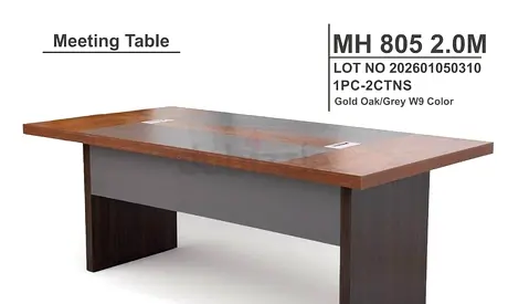 MH 805 2.0M Professional Meeting Table Gold Oak and Grey