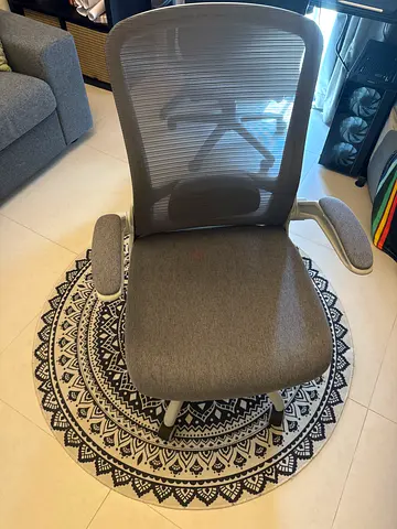 Gray Mesh Office Chair with Padded Armrests